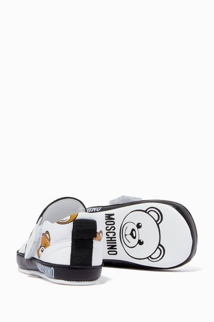 hover state of Toy Bear Print Low-top Sneakers in Leather  