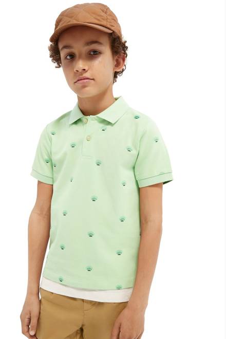 hover state of All-over Print Polo T-shirt in Cotton      
