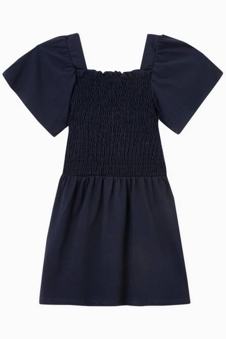 hover state of Smocked Dress in Organic Cotton Jersey  
