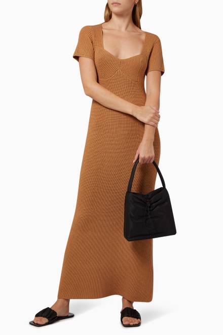 hover state of Camden Dress in Ribbed Knit   