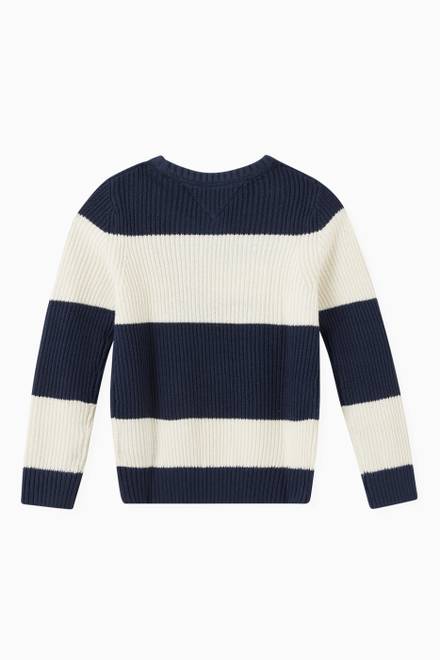 hover state of Colour-blocked Flag Sweater in Organic Cotton Blend Knit  