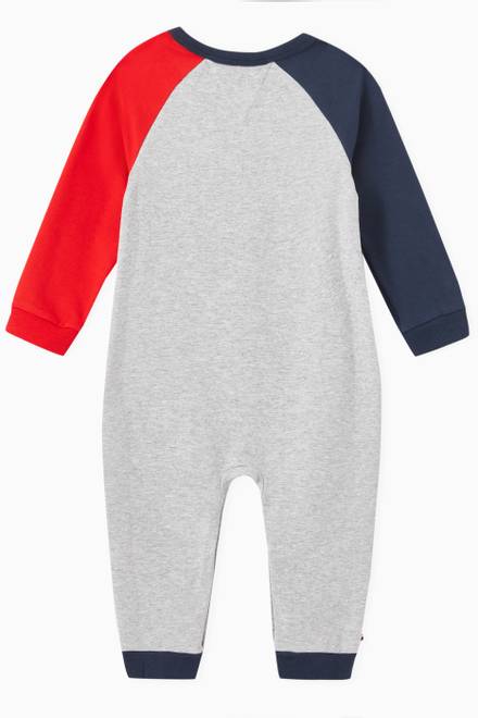 hover state of Colour-Blocked Logo Coverall in Stretch Organic Cotton   