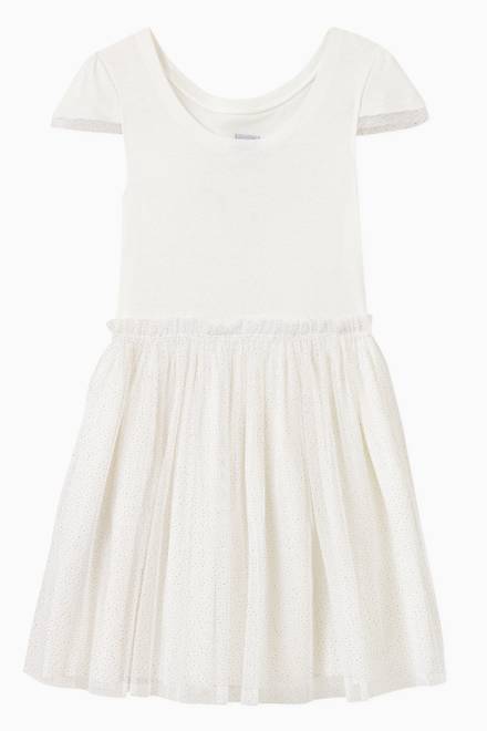 hover state of Dress in Cotton Linen & Glitter Tulle  