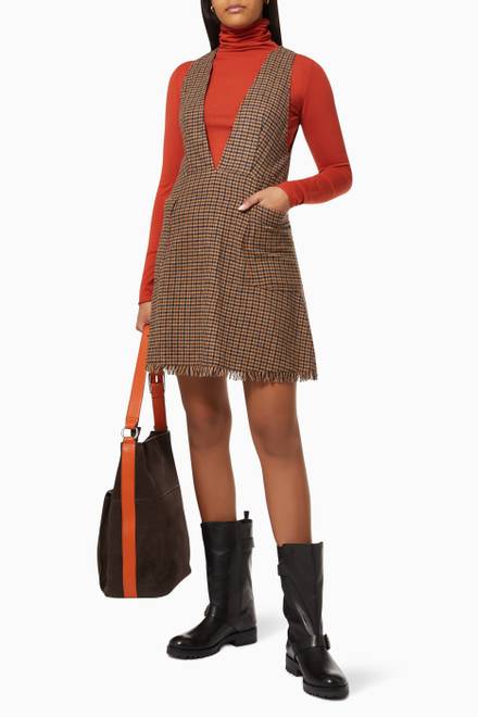 hover state of Adda Pinafore Dress in Flannel   