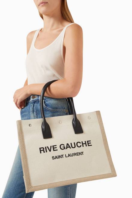 hover state of Rive Gauche Tote Bag in Linen & Leather   