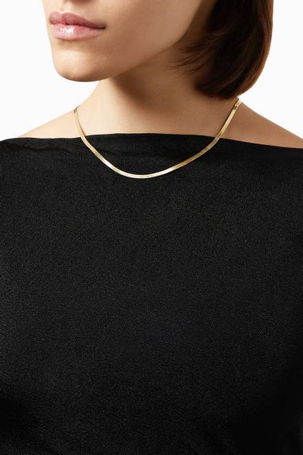 hover state of Herringbone Chain Necklace in 14kt Yellow Gold Vermeil   