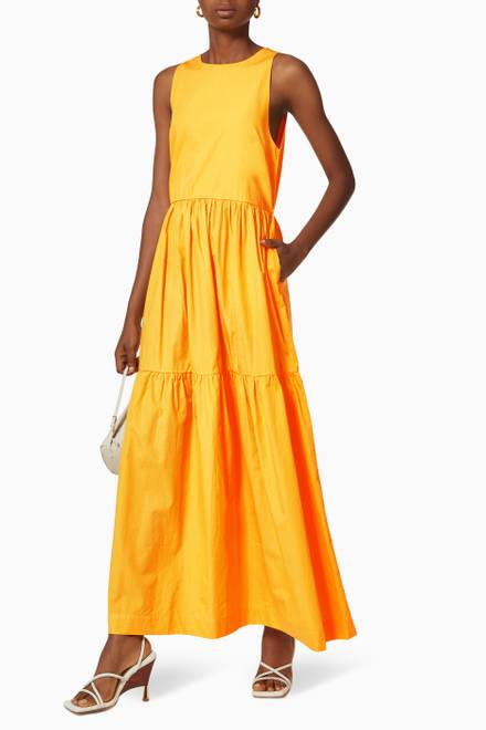 hover state of Tiered Maxi Dress in Cotton Poplin    
