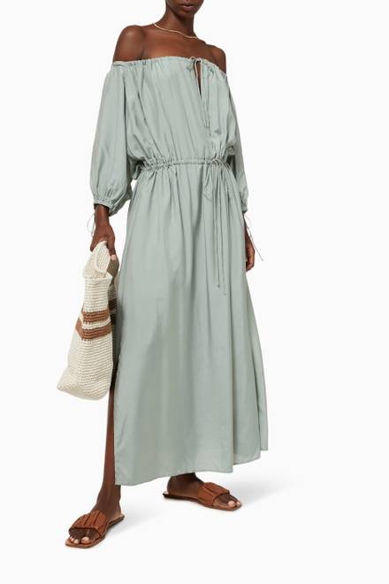 hover state of Savannah Smock Maxi Dress in Silk Cotton  
