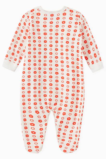 hover state of Retro Floral Sleepsuit in Organic Cotton  