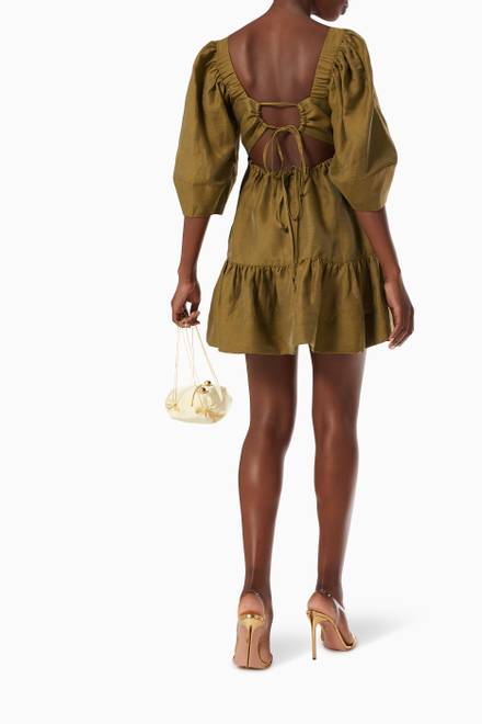 hover state of Maya Open Back Mini Dress in Linen 