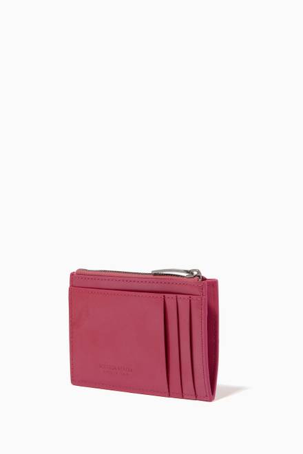 hover state of Zipped Card Case in Intrecciato Patent Leather  