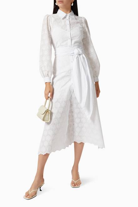 hover state of Parasol Shirt Dress in Broderie Anglaise Cotton  