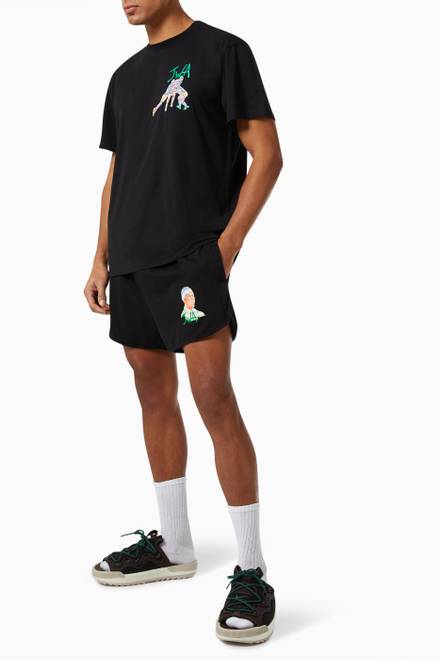 hover state of Embroidered Rugby Patch T-shirt in Cotton Jersey  