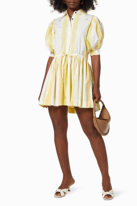 hover state of Puff Sleeve Mini Dress in Cotton  
