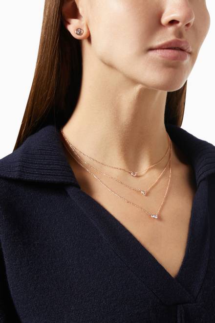hover state of Three-row Bezel Necklace & Earrings Set   
