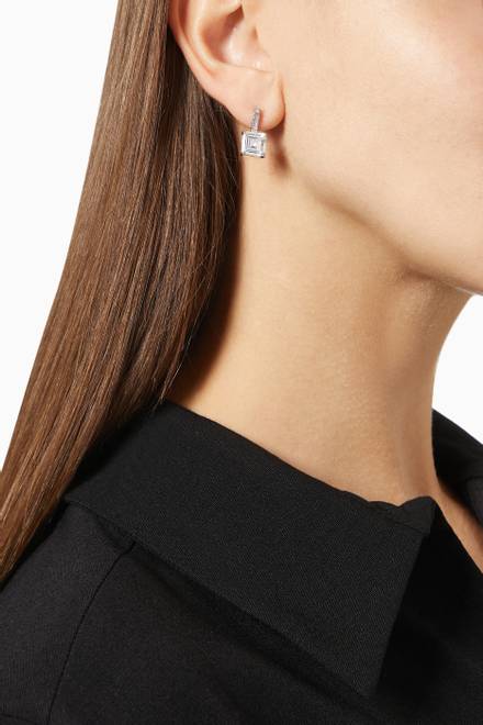 hover state of Pavé Princess CZ Earrings      
