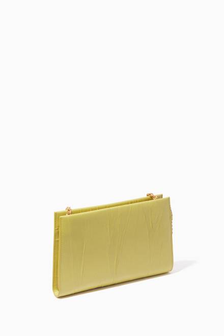 hover state of Iris Chain Wallet in Crinkled Leather 