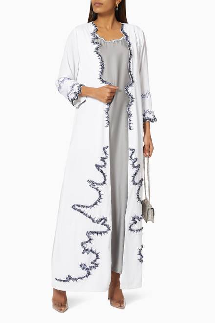 hover state of Beaded Embroidered Kaftan in Silk  
