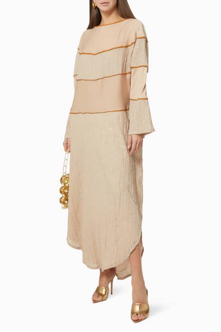 hover state of Butterfly Cut Kaftan in Crepe & Cotton 