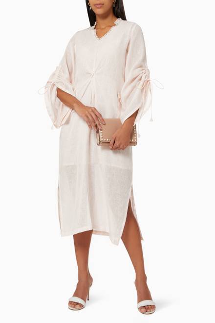 hover state of Helene Twisted Front Dress in Linen 