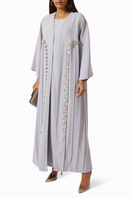 hover state of Sequin Embellished Abaya Set 