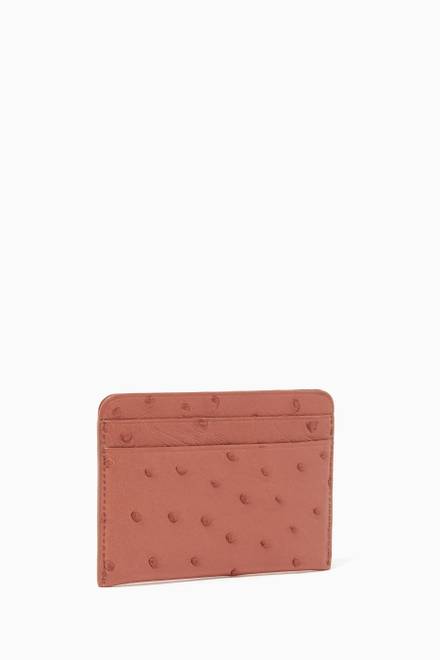 hover state of Sesia Card Holder in Ostrich Skin 