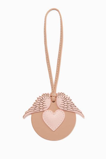hover state of Winged Heart Charm in Leather 