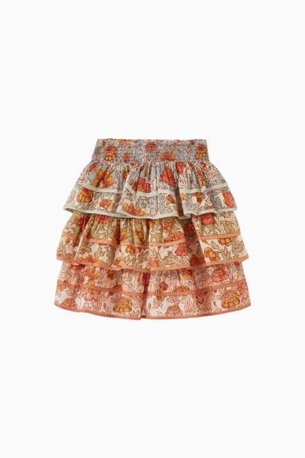 hover state of Andie Tiered Skirt in Cotton     