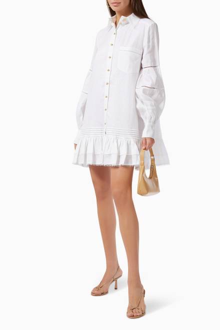 hover state of Lotus Shirt Dress in Linen  