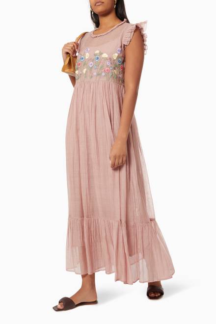 hover state of Emma Maxi Dress in Cotton Silk Blend  