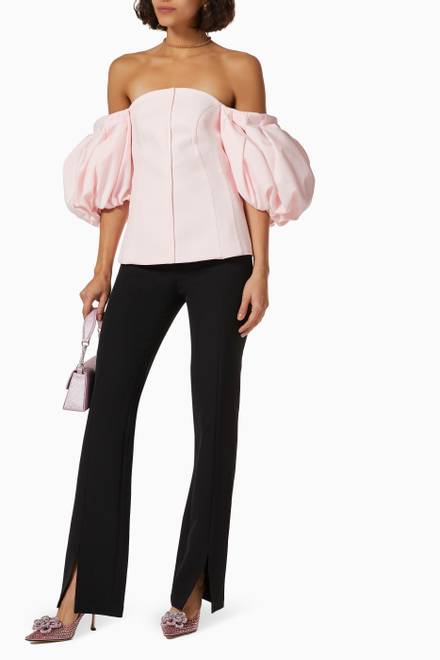 hover state of Puff Sleeve Corset Blouse  