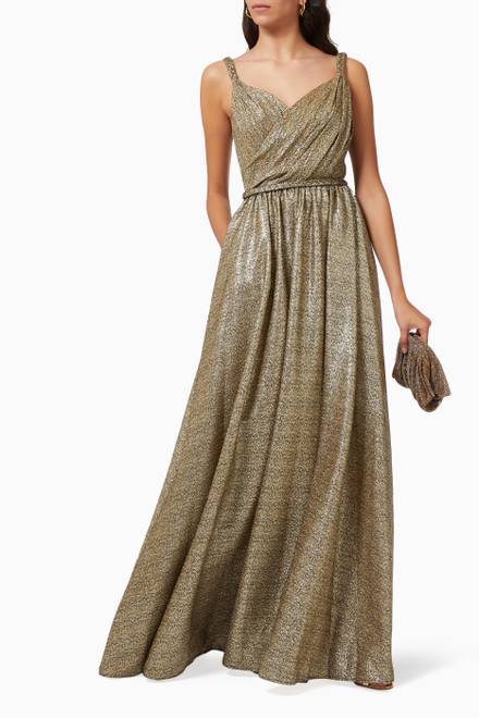 hover state of Wrap Gown in Metallic Jersey    