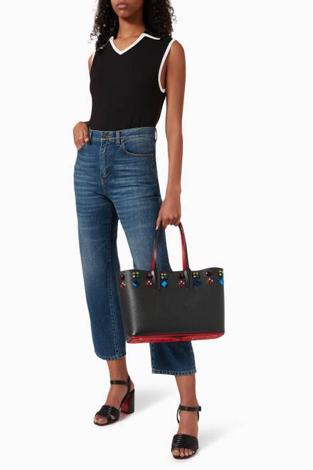 hover state of Cabata Small Tote Bag in Grained Leather    