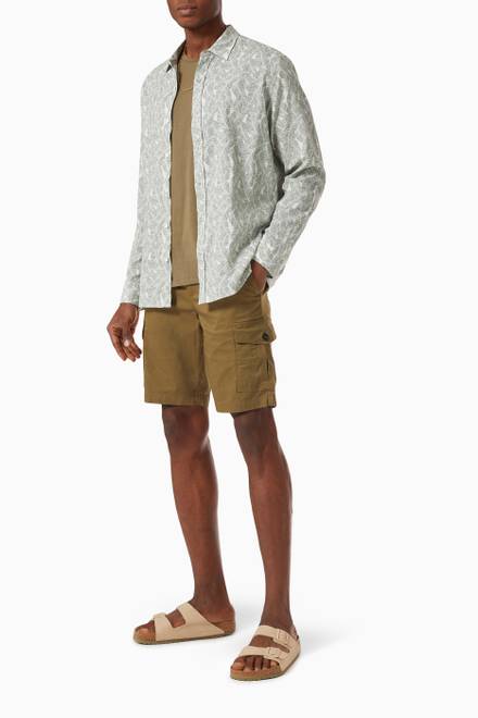 hover state of Toronto Leaf Print Shirt in Cotton Poplin    