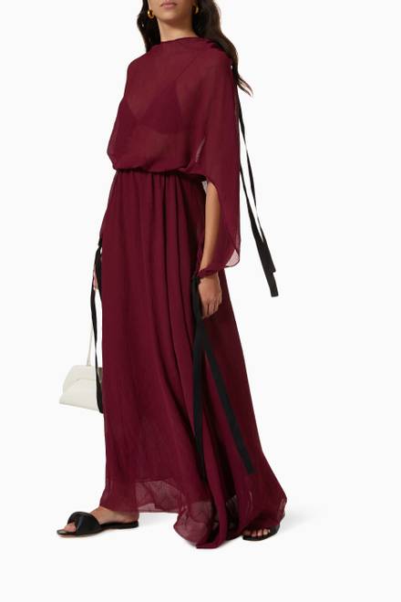 hover state of Medusa Pleated Maxi Dress  