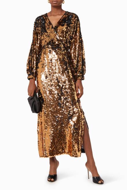 hover state of SLFRosaline Maxi Dress in Sequin-embellished Polyester  