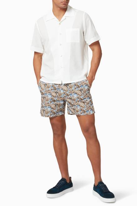 hover state of Patterned Swim Shorts in Technical Polyester