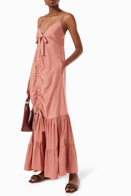hover state of De Niro Maxi Dress in Silk Blend  
