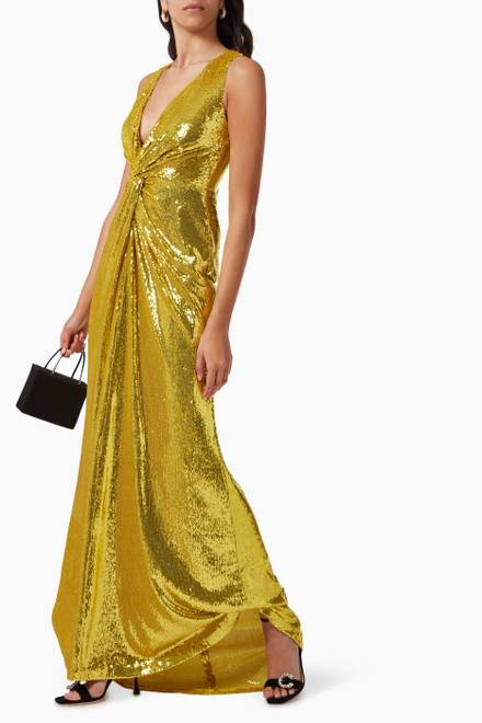 hover state of Georgia Twist Gown in Stretch Sequin 