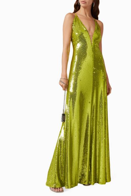 hover state of Kiara Gown in Sequinned Crepe 