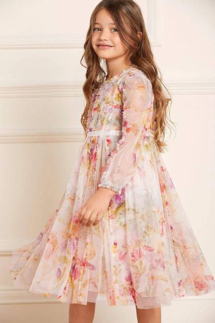 hover state of Iris Bloom Garland Dress
