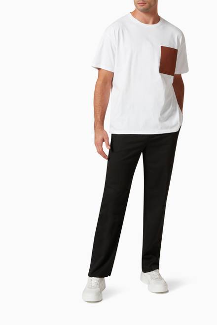 hover state of Leather Patch Pocket T-shirt in Cotton Jersey 