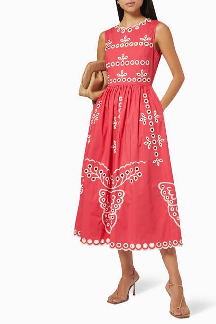 hover state of Sangallo Embroidered Dress in Cotton Poplin 