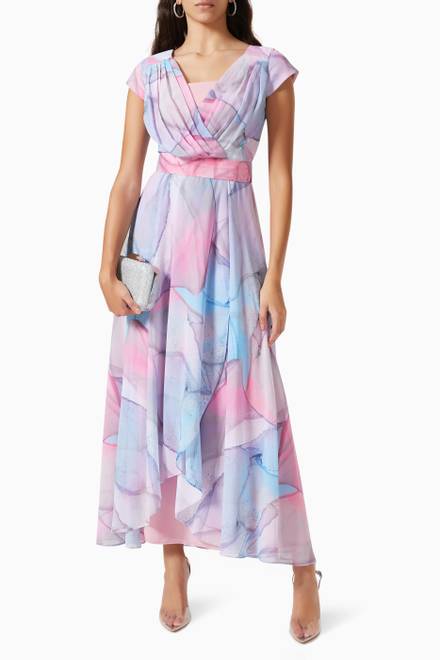 hover state of Asymmetric Maxi Dress in Chiffon  