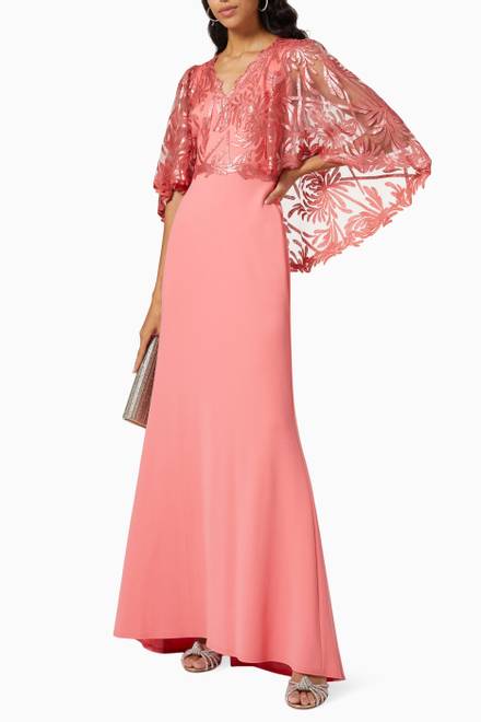 hover state of Sequin Cape Gown   