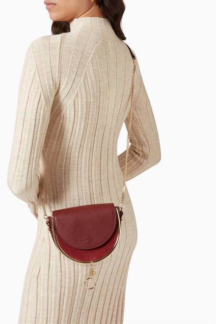 hover state of Mara Evening Bag in Suede & Small Grain Cowhide Leather             