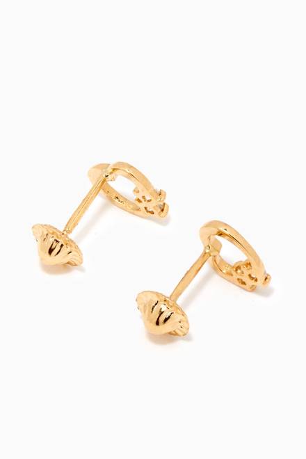 hover state of Heart Diamond Stud Earrings in 18kt Yellow Gold