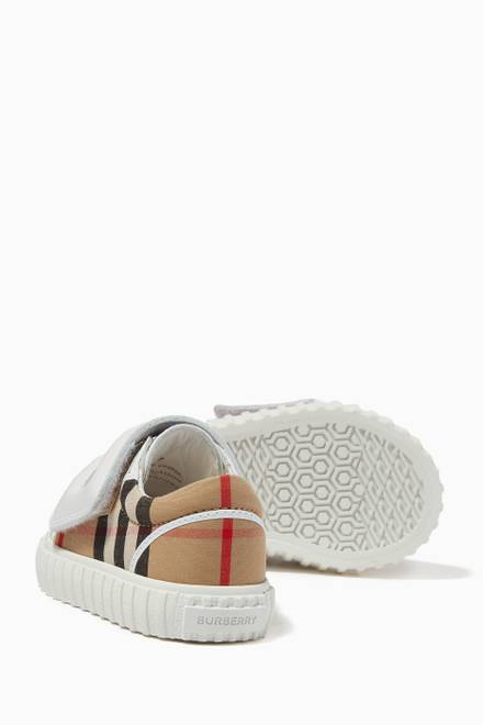 hover state of Mark Check Sneakers in Cotton & Leather  