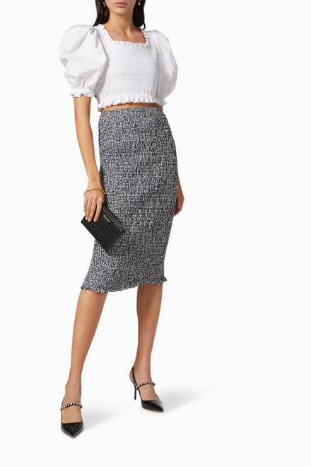 hover state of Vichy Midi Skirt in Gingham Knit   