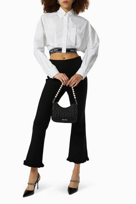 hover state of Logo Band Cropped Shirt in Poplin 